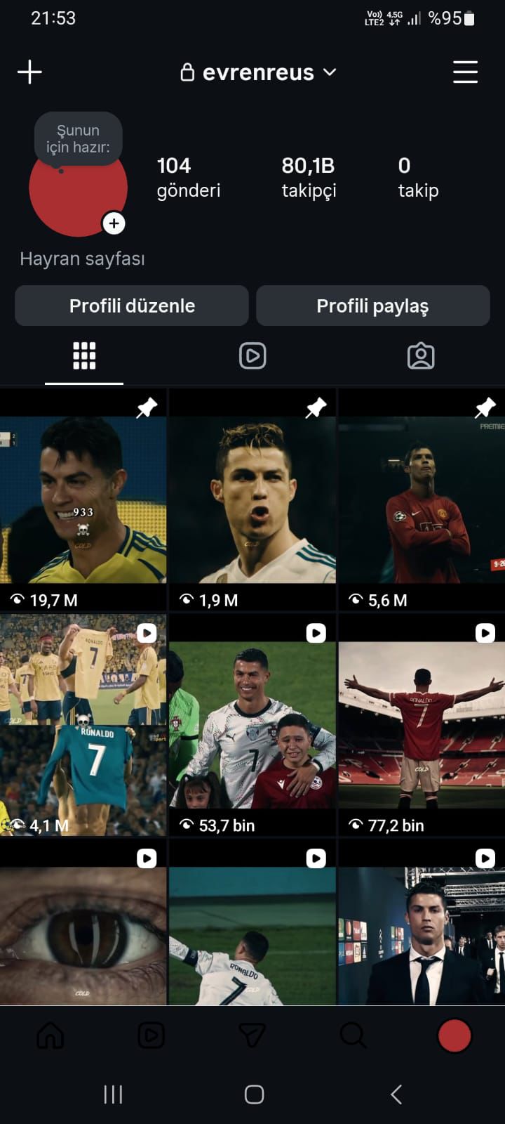 Instagram hesabı 80k